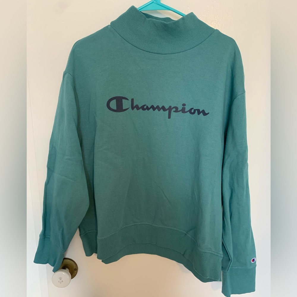 Champion Teal Mock Neck Sweatshirt